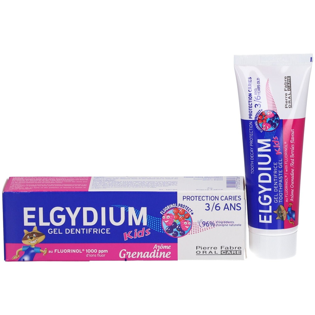 ELGYDIUM DENTIFRICE PC KIDS GRENADINE 50ML